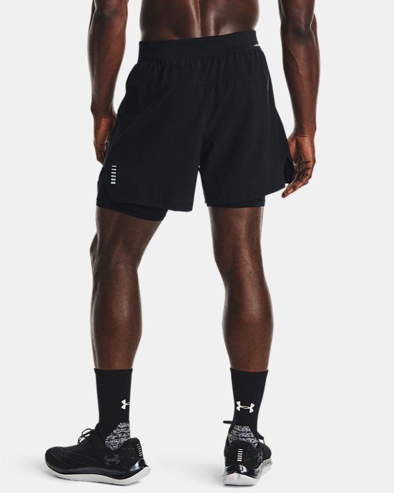 Men's UA Iso-Chill Run 2-in-1 Shorts in Black image number 1